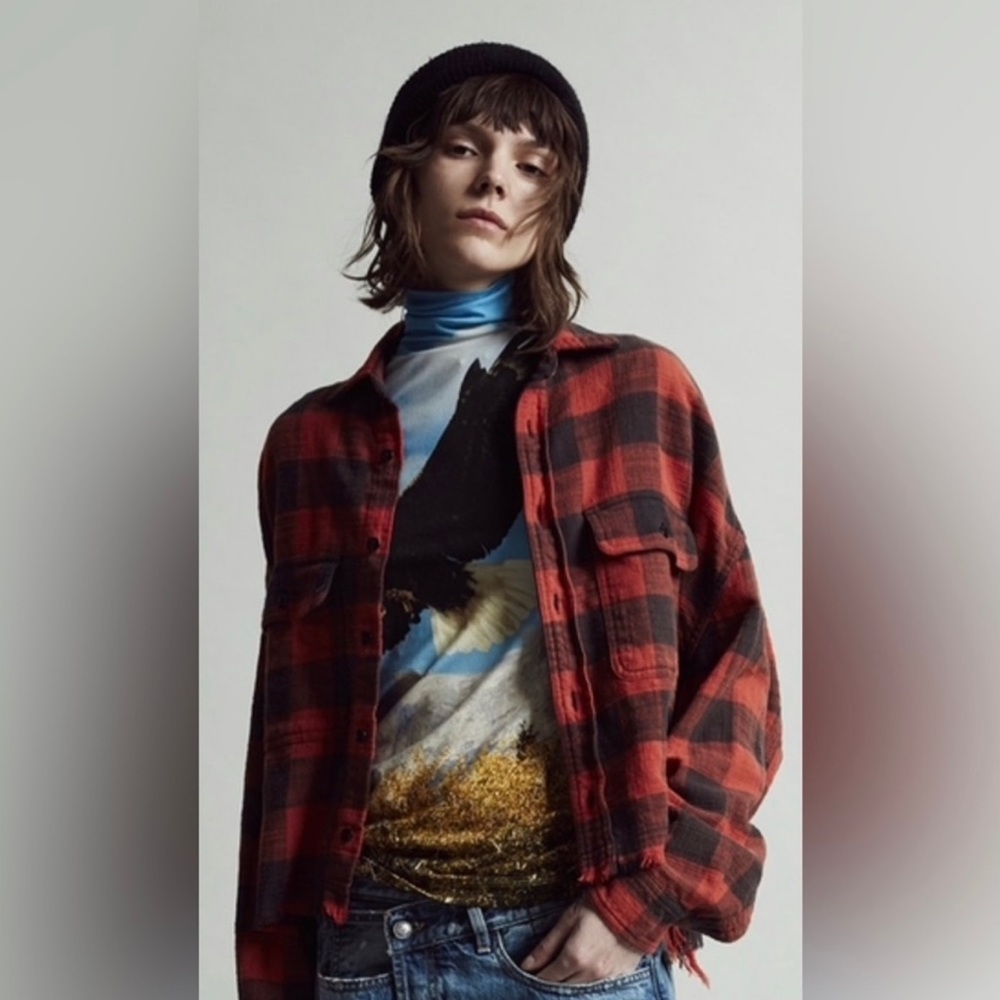 R13 - 13 Rattles Plaid flannel shirt jacket